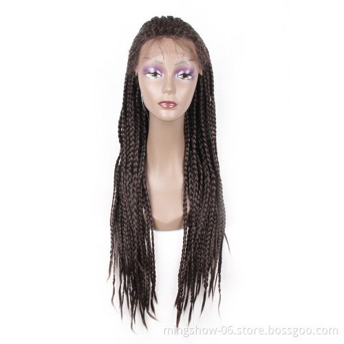 cheapest long lace front box braided synthetic wigs, lace wig for black women braid